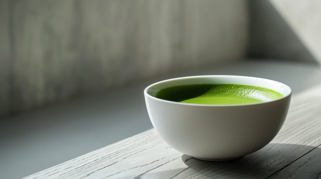 blended Palak Paste in a bowl