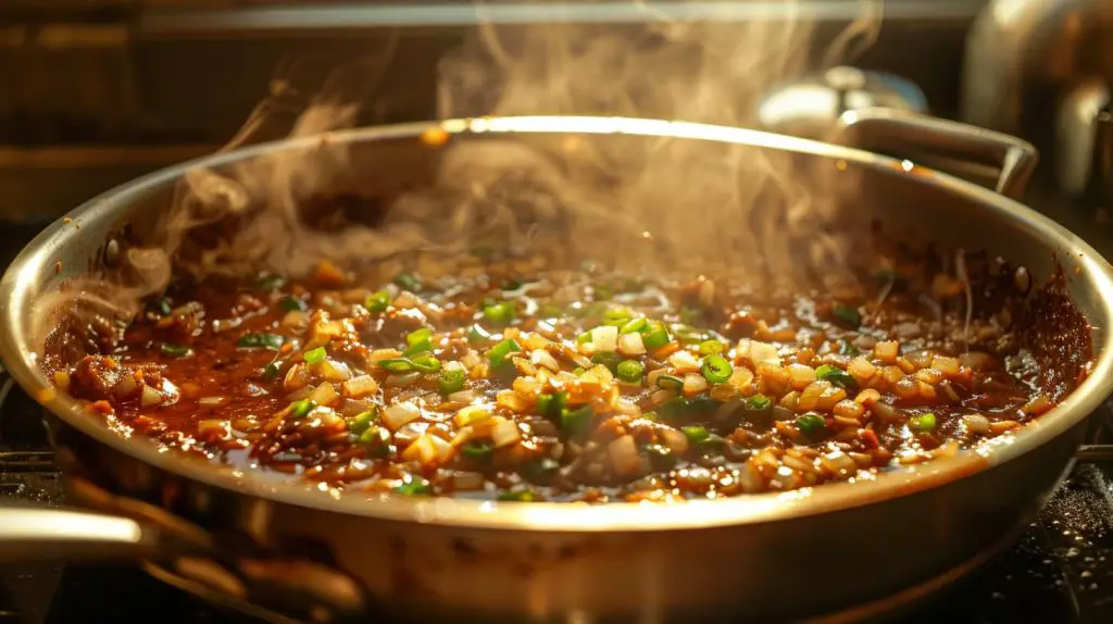 Palak paneer paste preparation using onion, chilies and cumin seeds