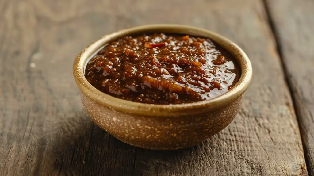 Tamarind chutney in a bowl