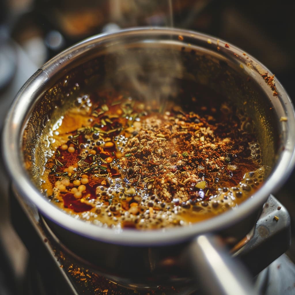 Tamarind chutney preparation in a pot