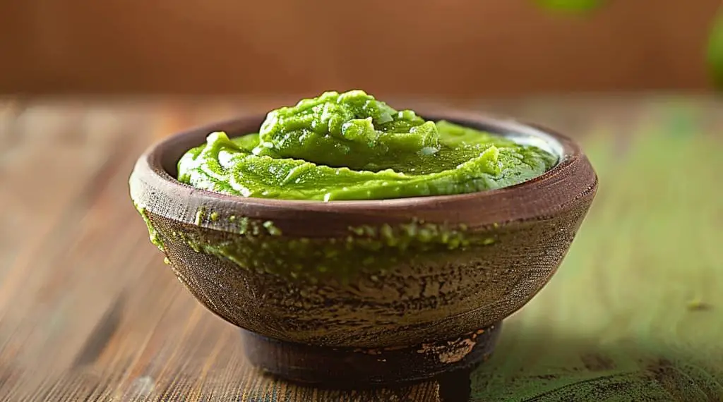 green paste in a bowl