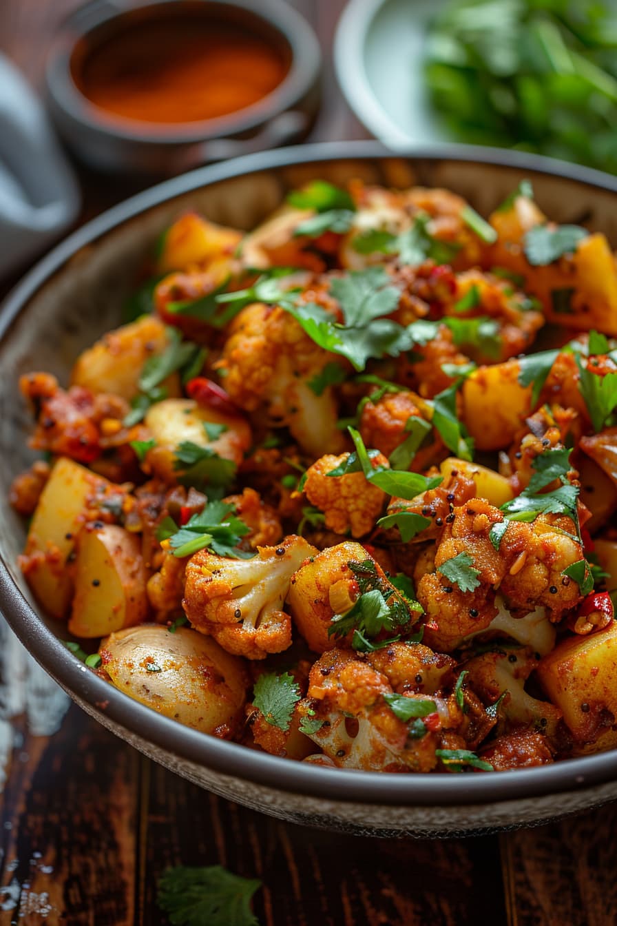 Aloo gobi on a dish