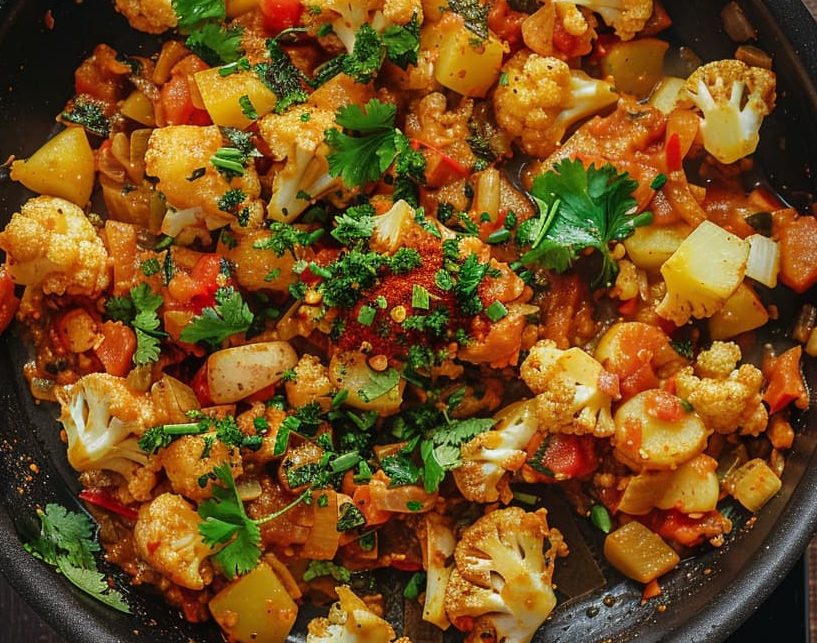 Cauliflower and potato cooking