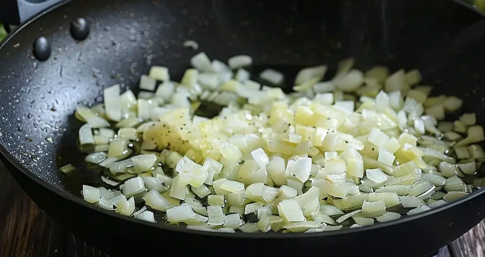 Chopped onions in a pan