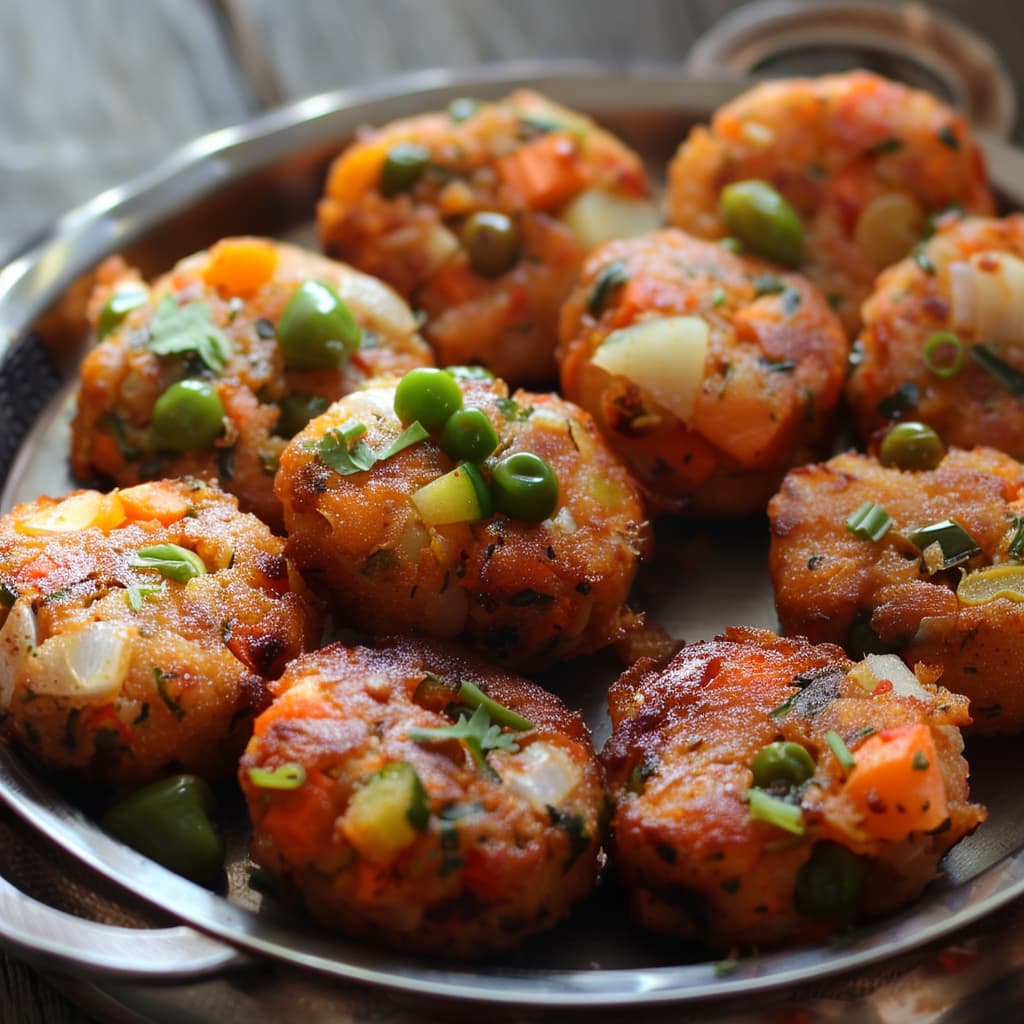 uncooked aloo tikki even-sized patties