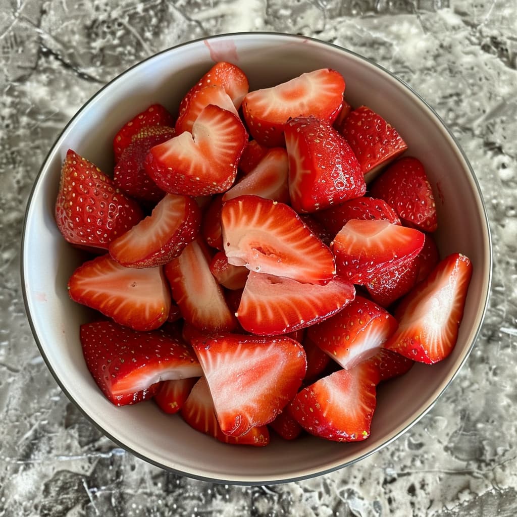 fresh strawberries, hulled and sliced 