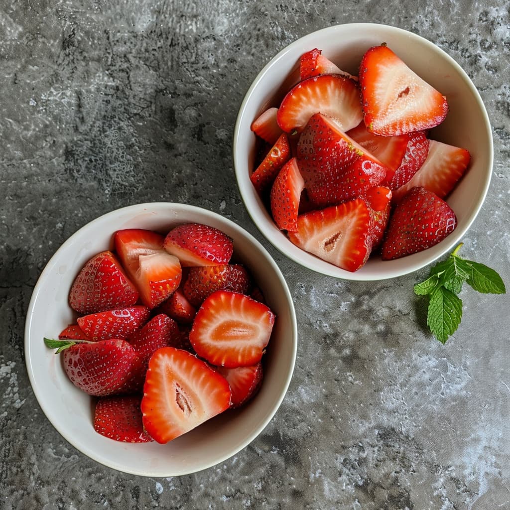 2 cups fresh strawberries, hulled and sliced looking delicious