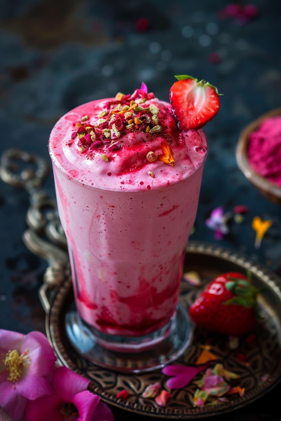 Indian Yummy Strawberry Lassi