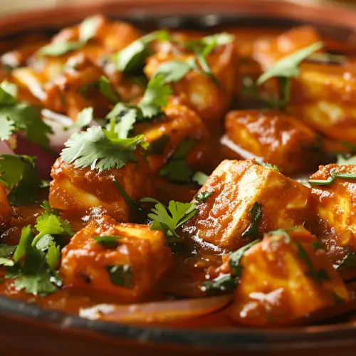 delicious but healthy gravy Indian Chili Paneer on a dish