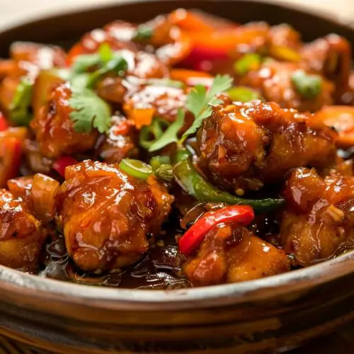 glossy saucy consistency curry, [chili soy chicken]