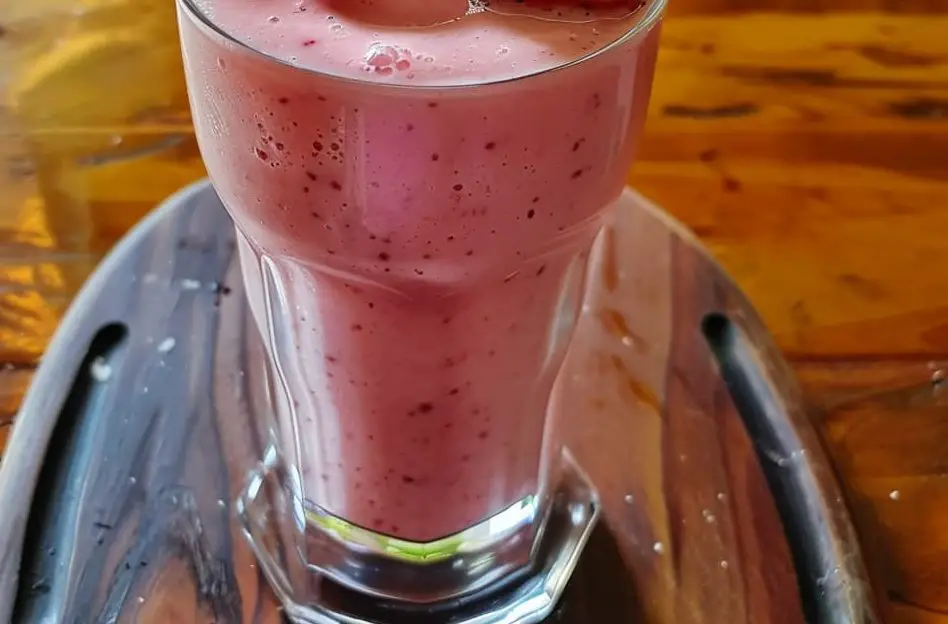 Blended strawberry smoothie