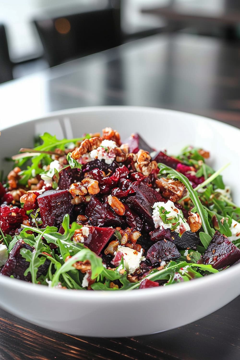 Beet, Goat Cheese, and Arugula Salad with Balsamic Reduction