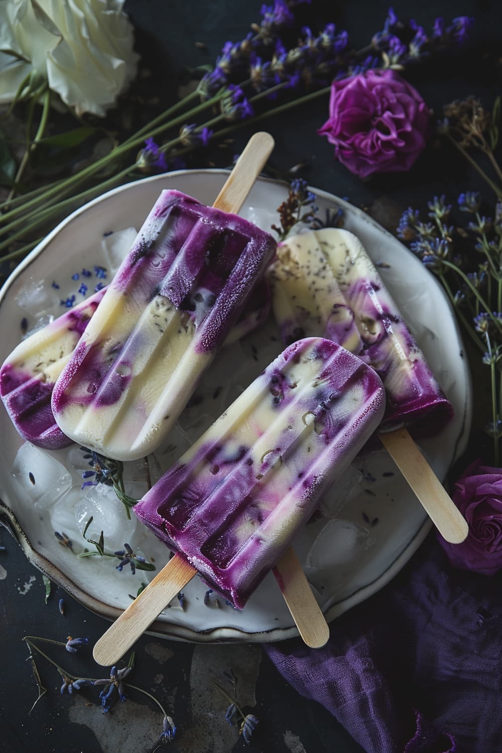 Blueberry Lavender Popsicles