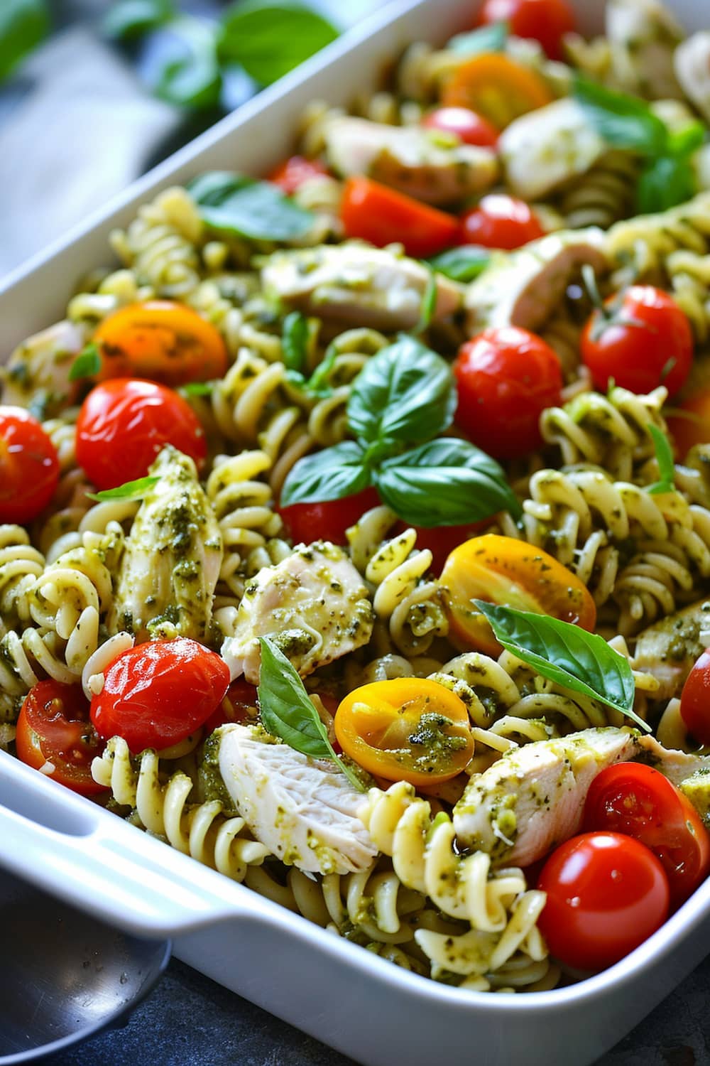 Caprese Chicken Pasta Salad.