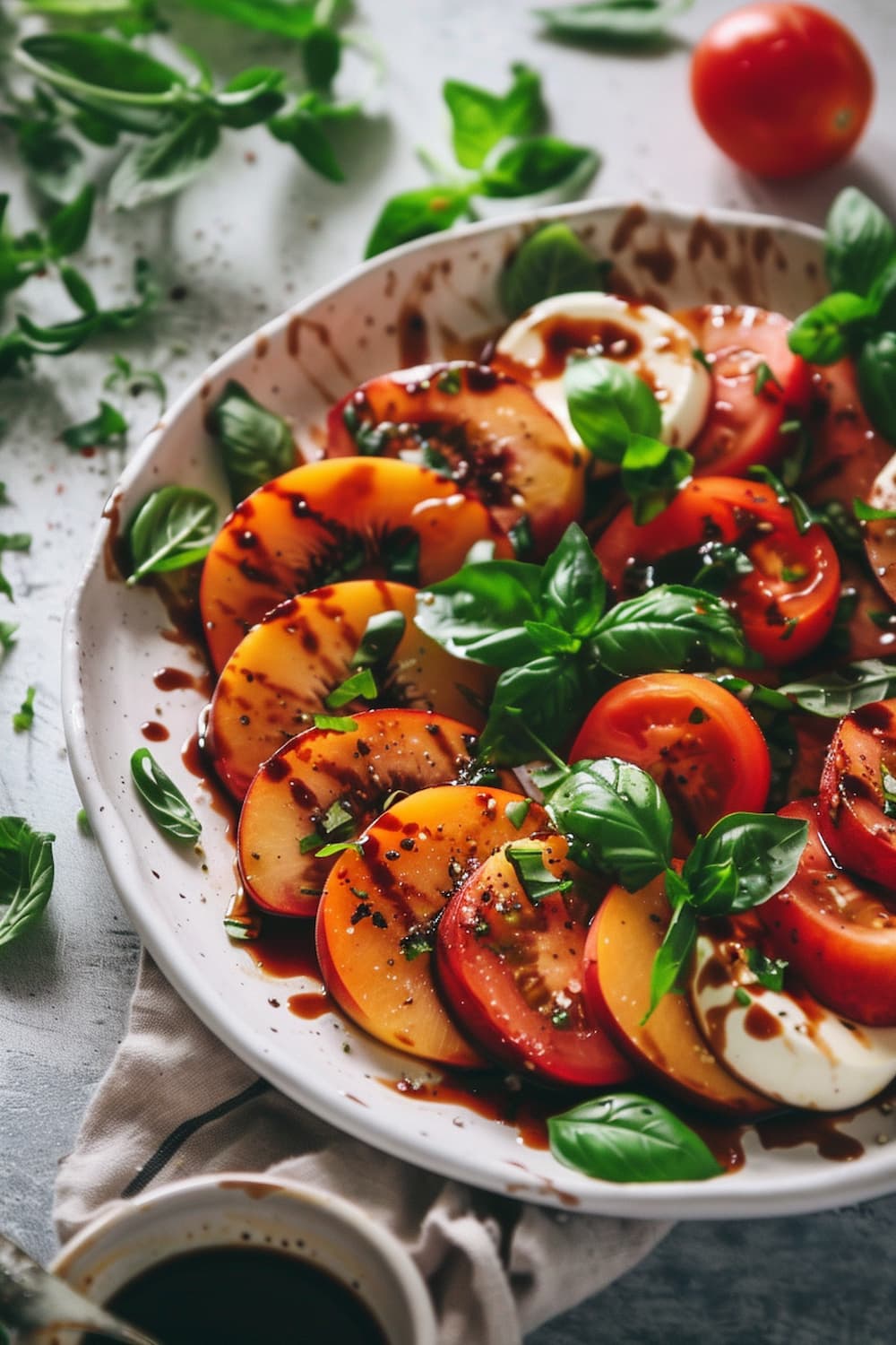 Caprese Salad with Grilled Peaches