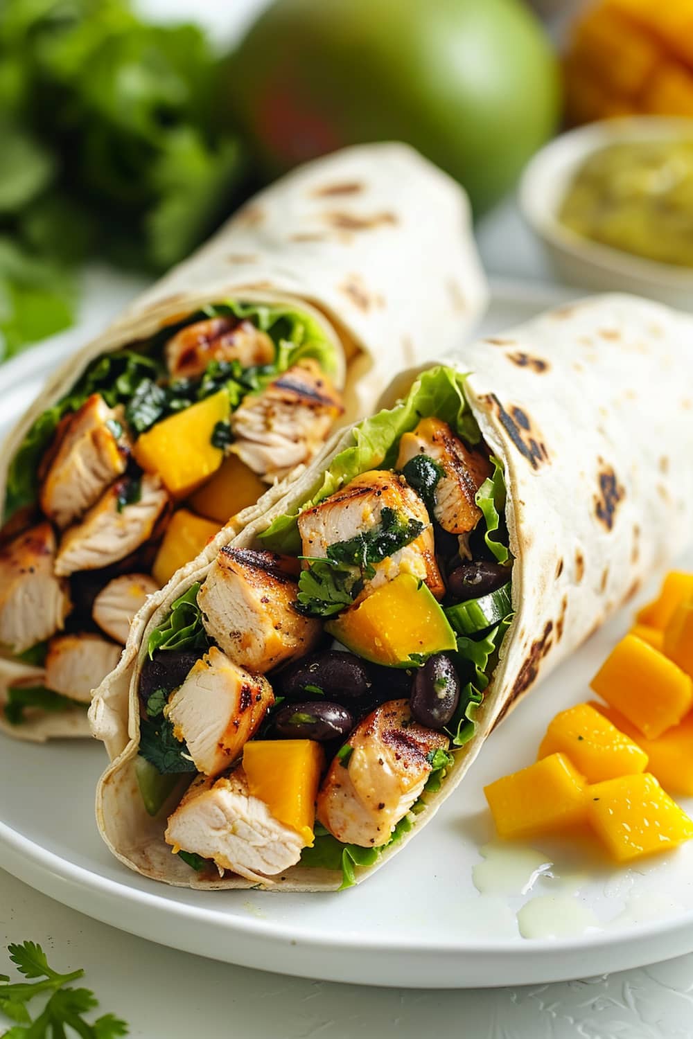 Caribbean Mango Chutney Chicken Wrap