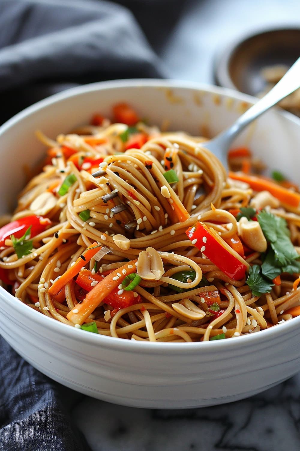 Chilled Soba Noodle Salad with Sesame Ginger Dressing