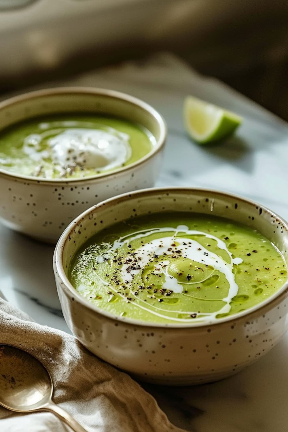 Creamy Corn and Poblano Soup (served chilled)