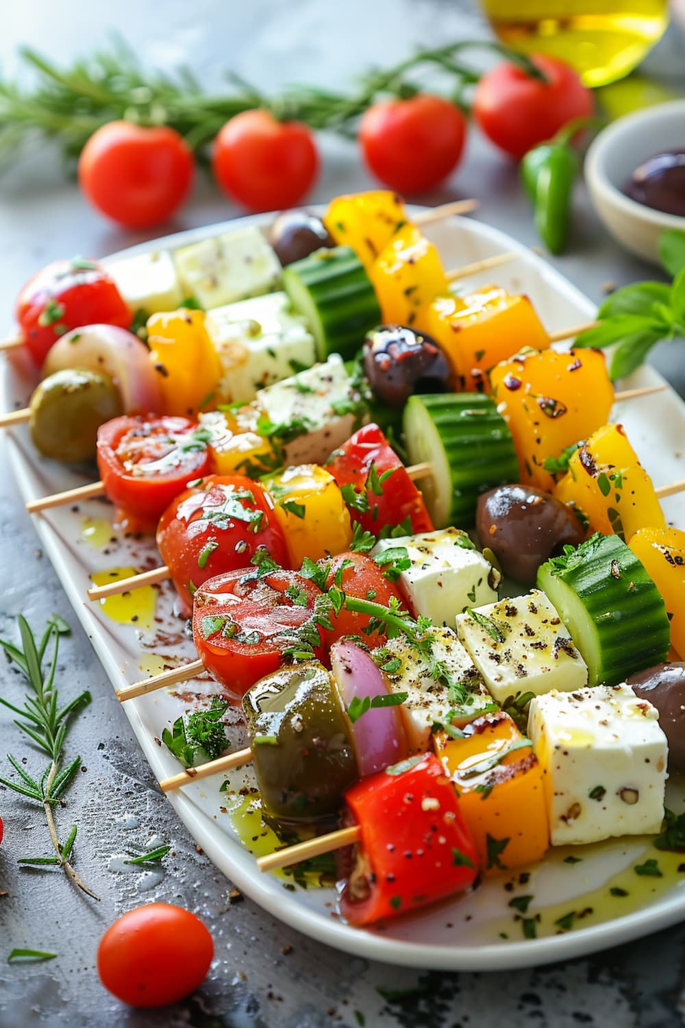 Easy Greek Salad Skewers