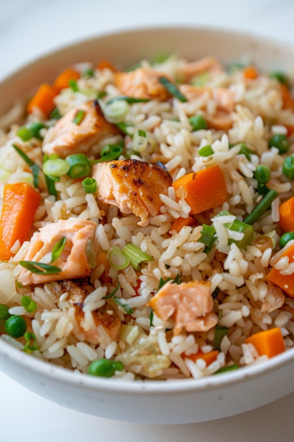 Garlic Salmon Fried Rice