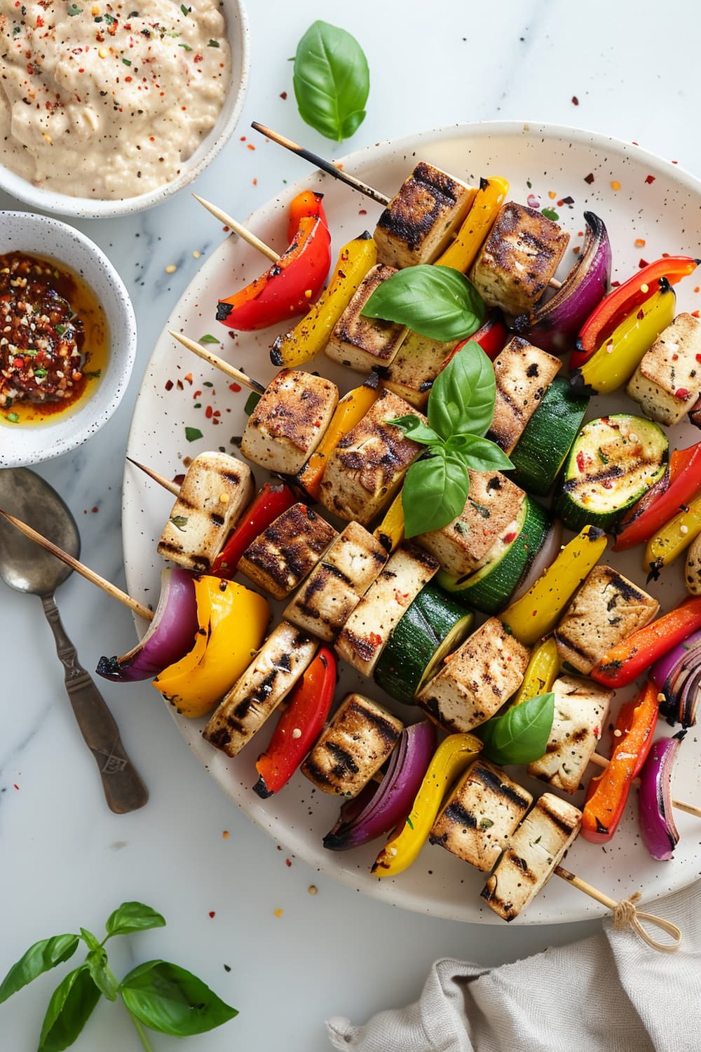 Grilled Vegetable and Tofu Kebabs