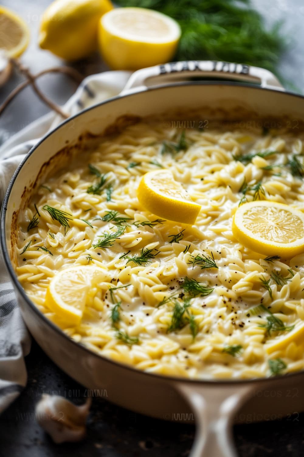 Lemony Orzo with Grilled Zucchini and Feta