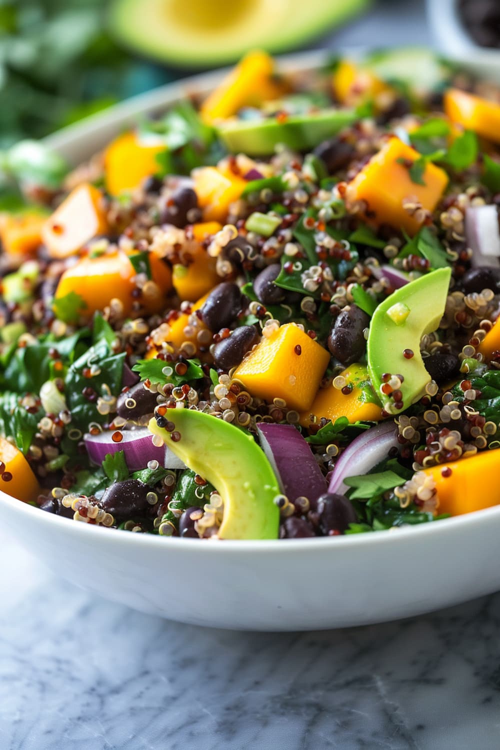 Mango, Black Bean, and Quinoa Salad with Chili-Lime Dressing