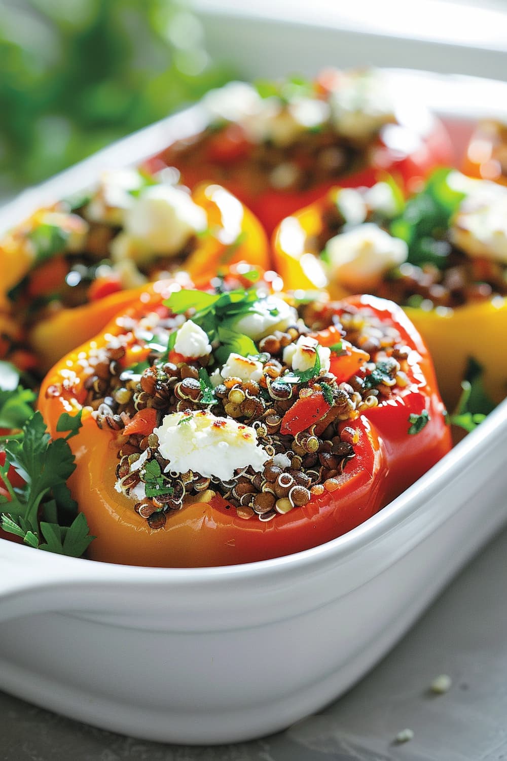 Mediterranean Stuffed Bell Peppers with Quinoa and Feta