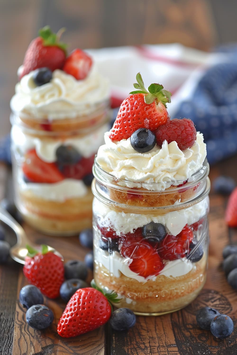 Mini Berry Trifles in Mason Jars