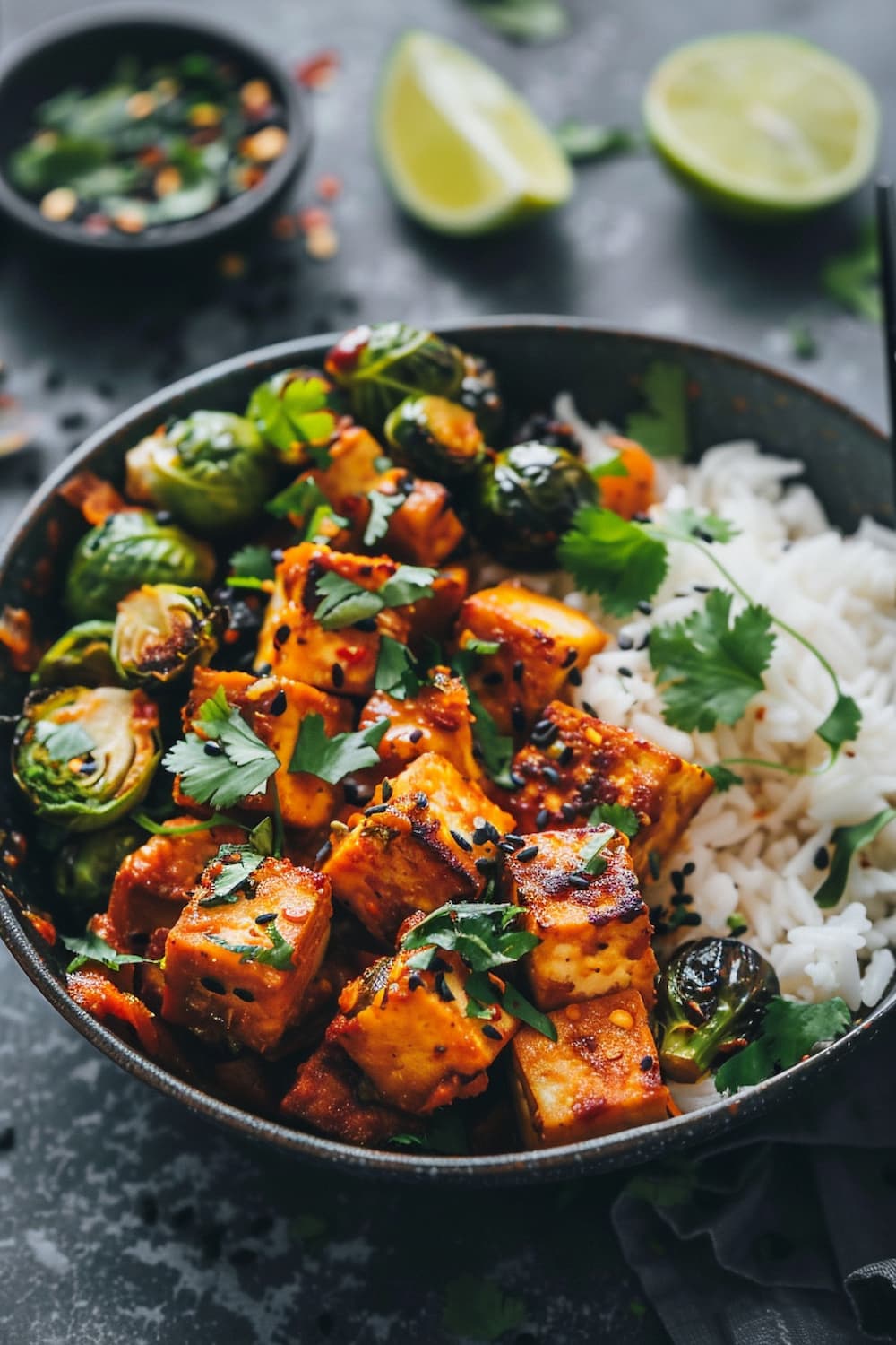 Red Curry Tofu Bowls with Rice