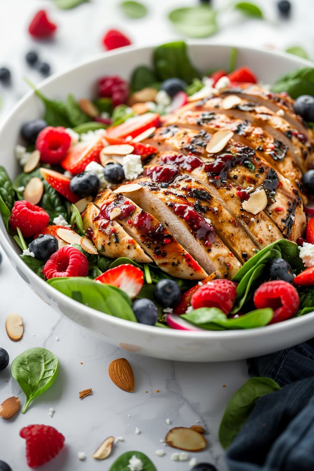 Red, White, & Berry Salad with Grilled Chicken