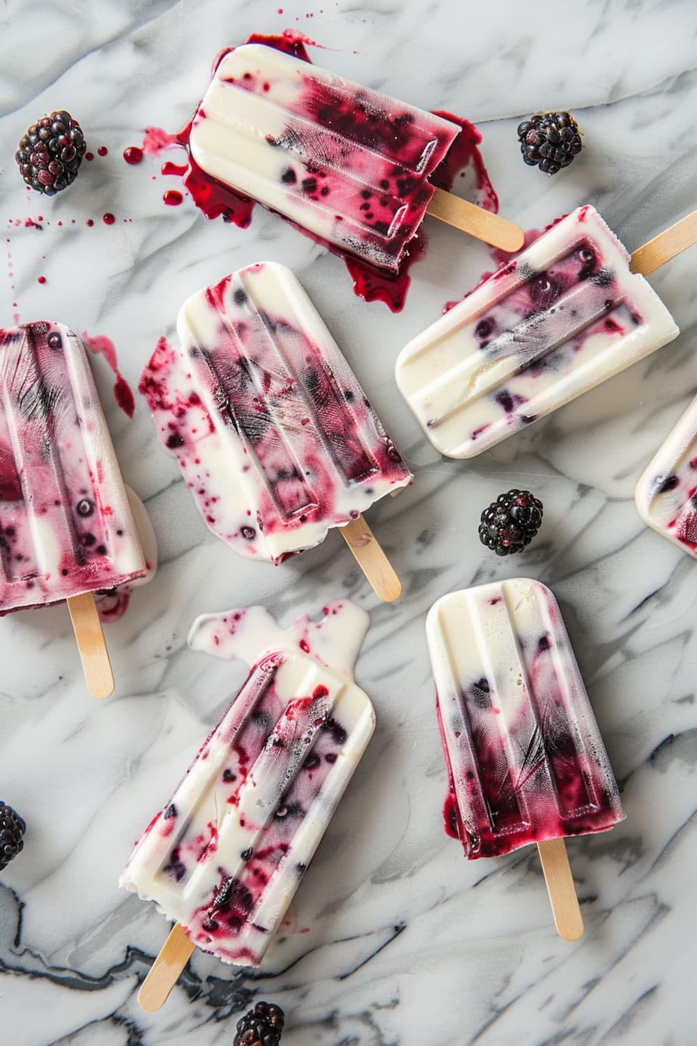 Red, White, & Blue Fruit Popsicles