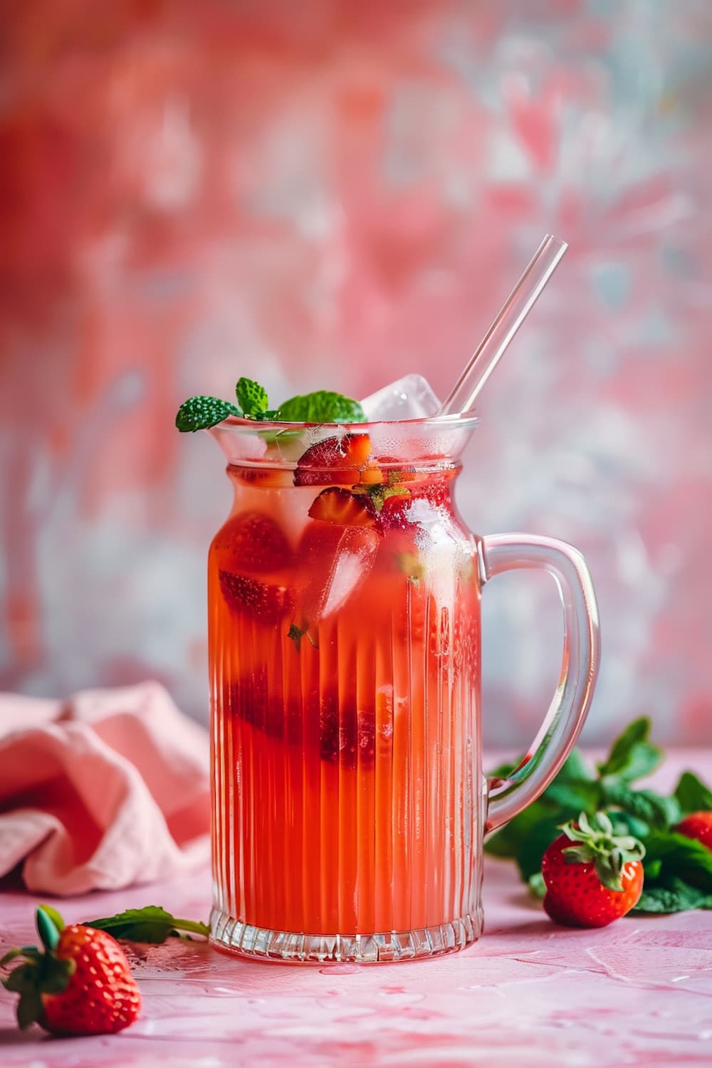 Sparkling Strawberry Mint Iced Tea