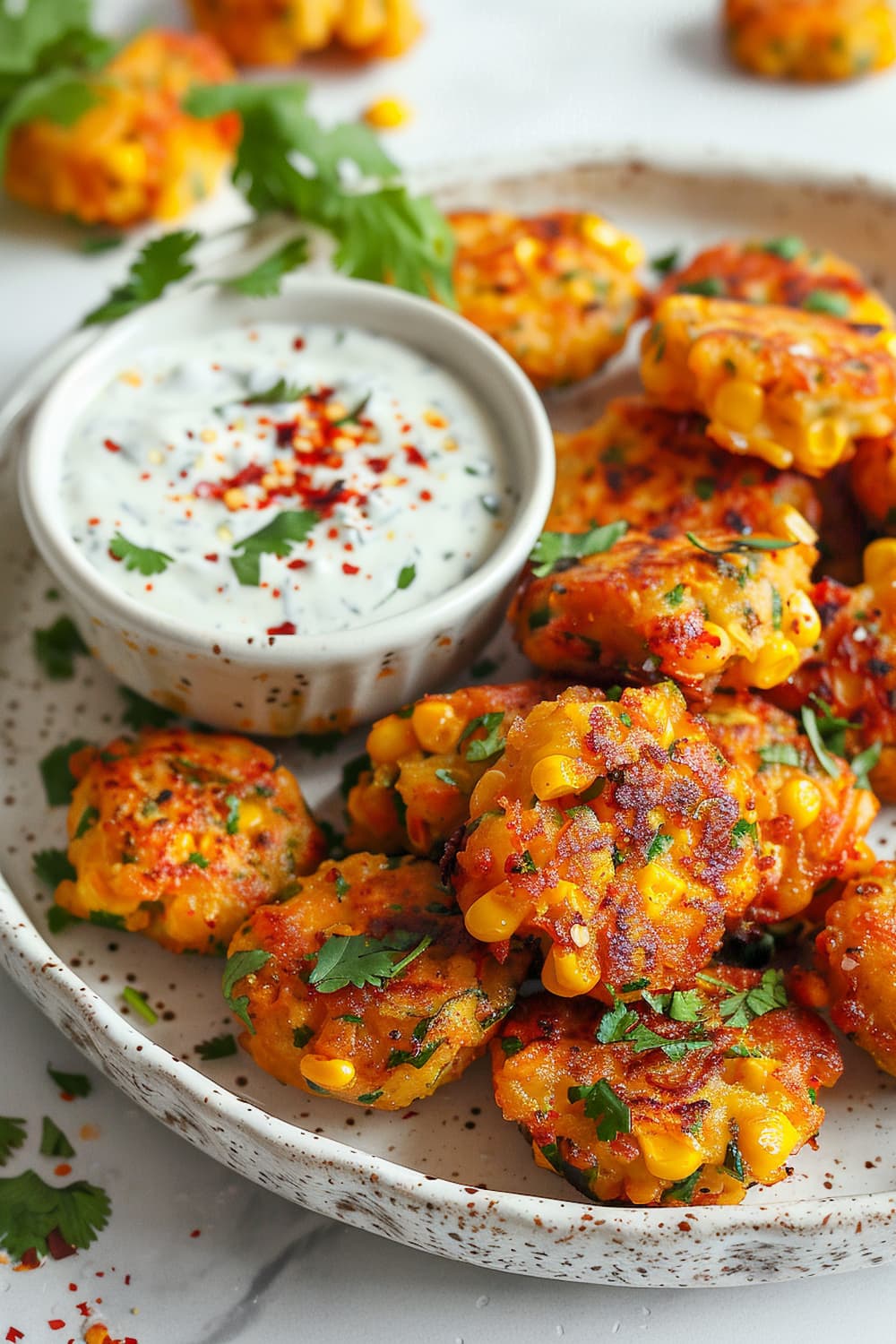 Spicy Jalapeno Corn Fritters with Lime 