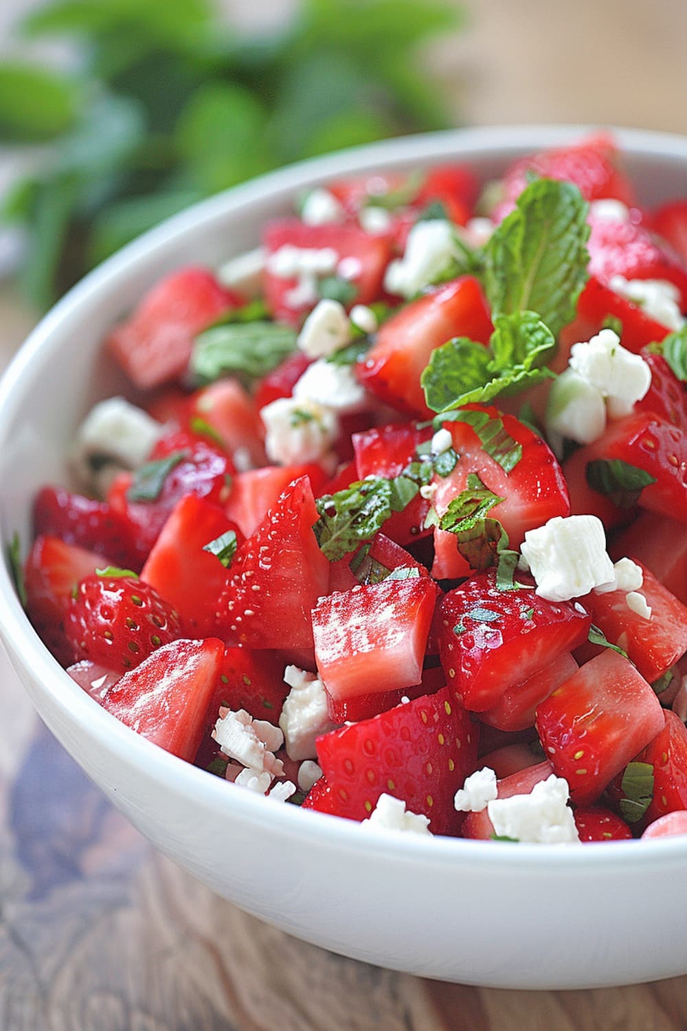 Strawberry, Watermelon, and Mint Salad with Lemon-Honey Dressing