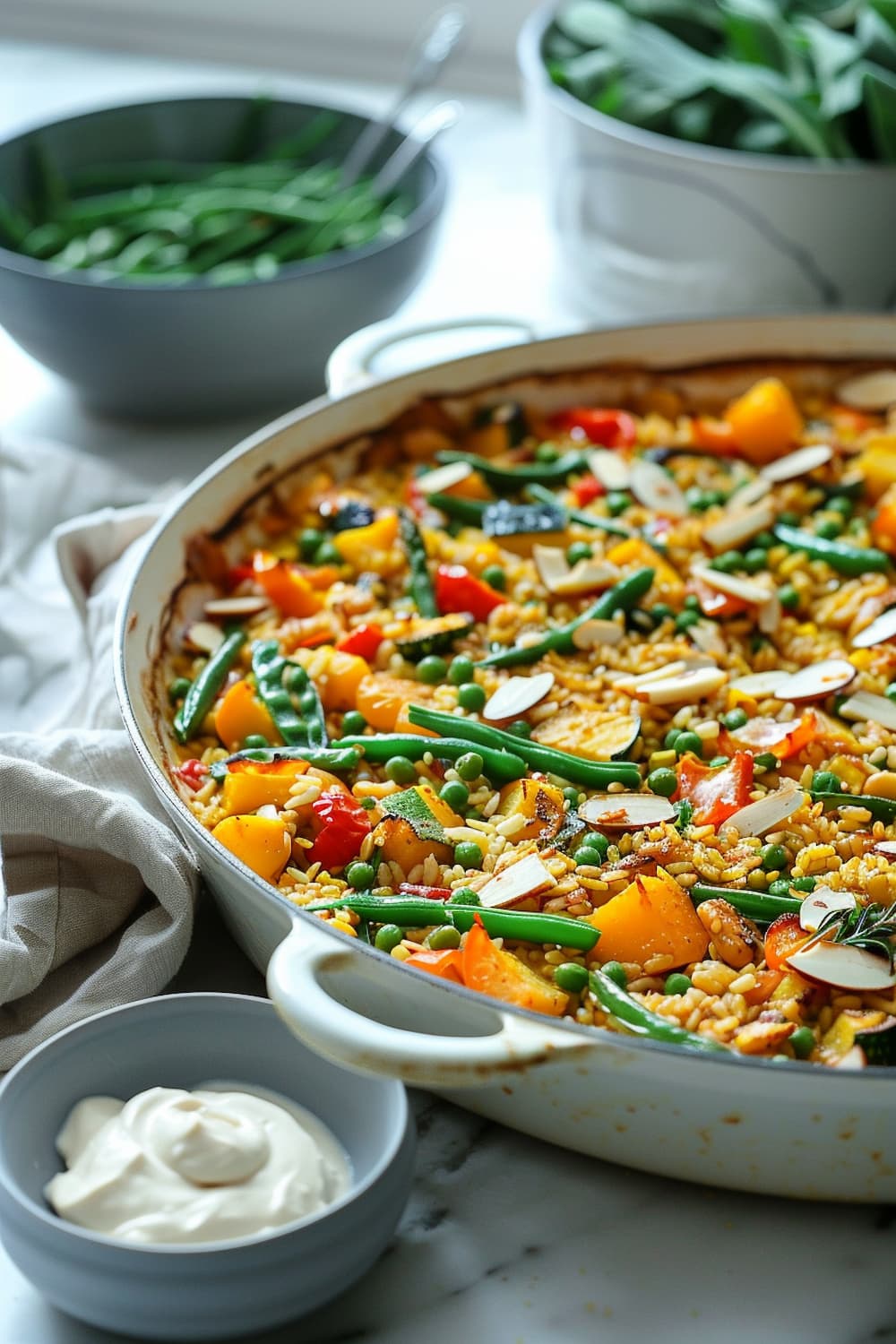 Summer Vegetable Paella with Saffron Rice