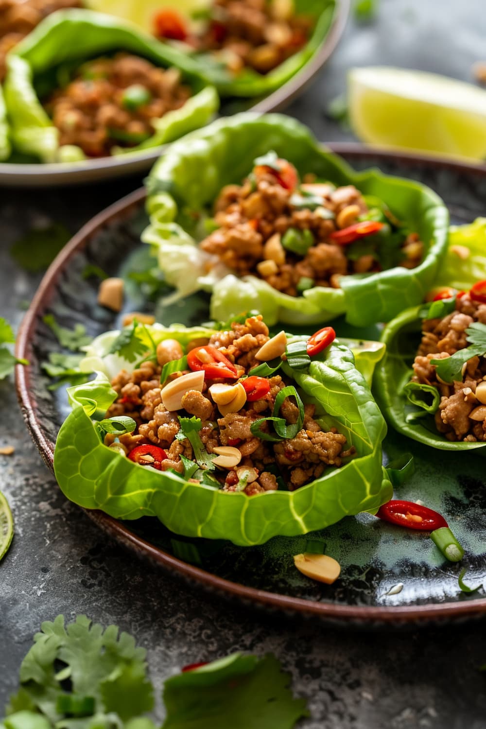 Thai Basil Chicken Lettuce Wraps