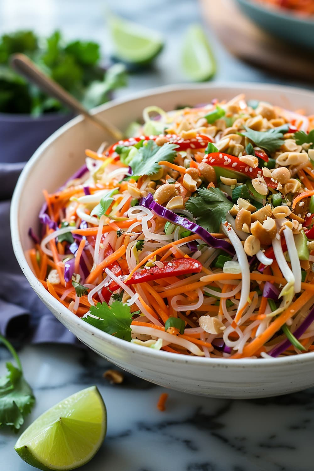 Thai-Inspired Peanut Noodle Salad with Crunchy Vegetables