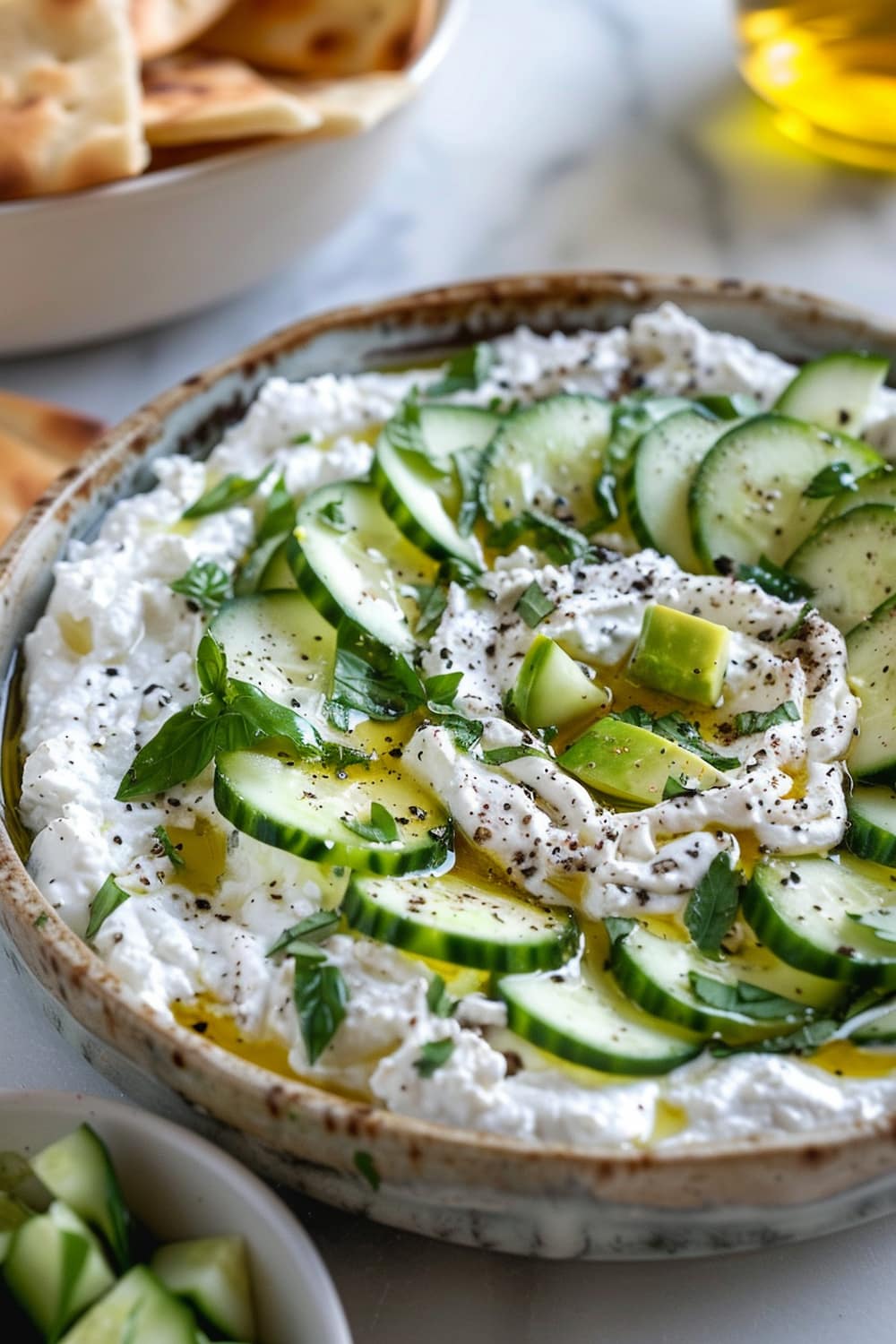 Whipped Feta Dip with Cucumber Salad