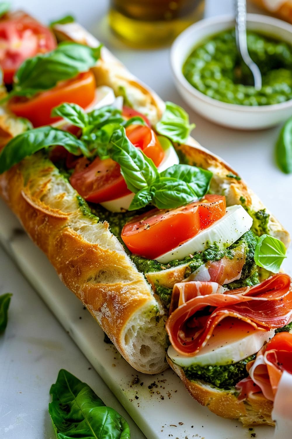 Caprese Salad Sandwich with Pesto