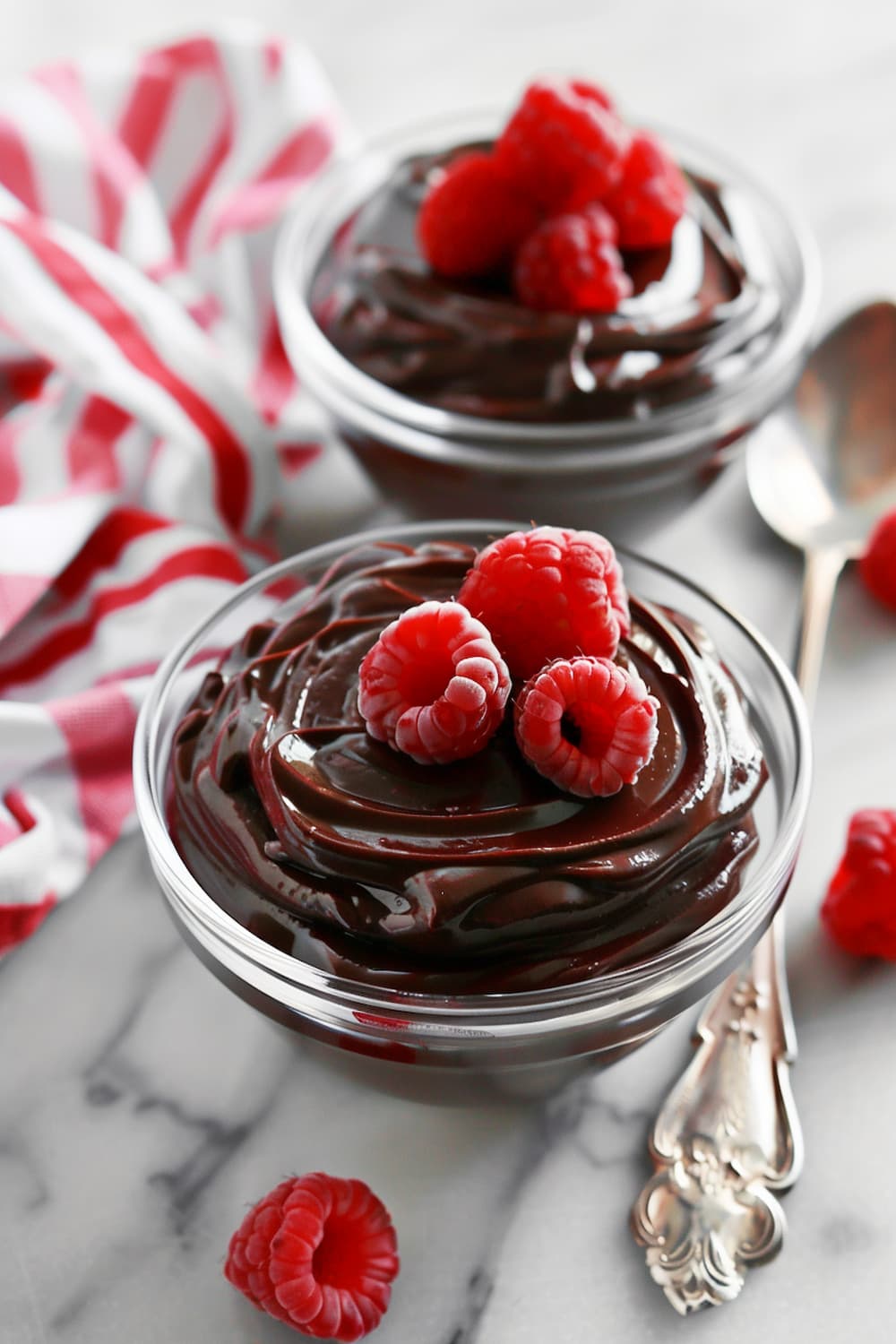 Chocolate Avocado Mousse with Raspberries