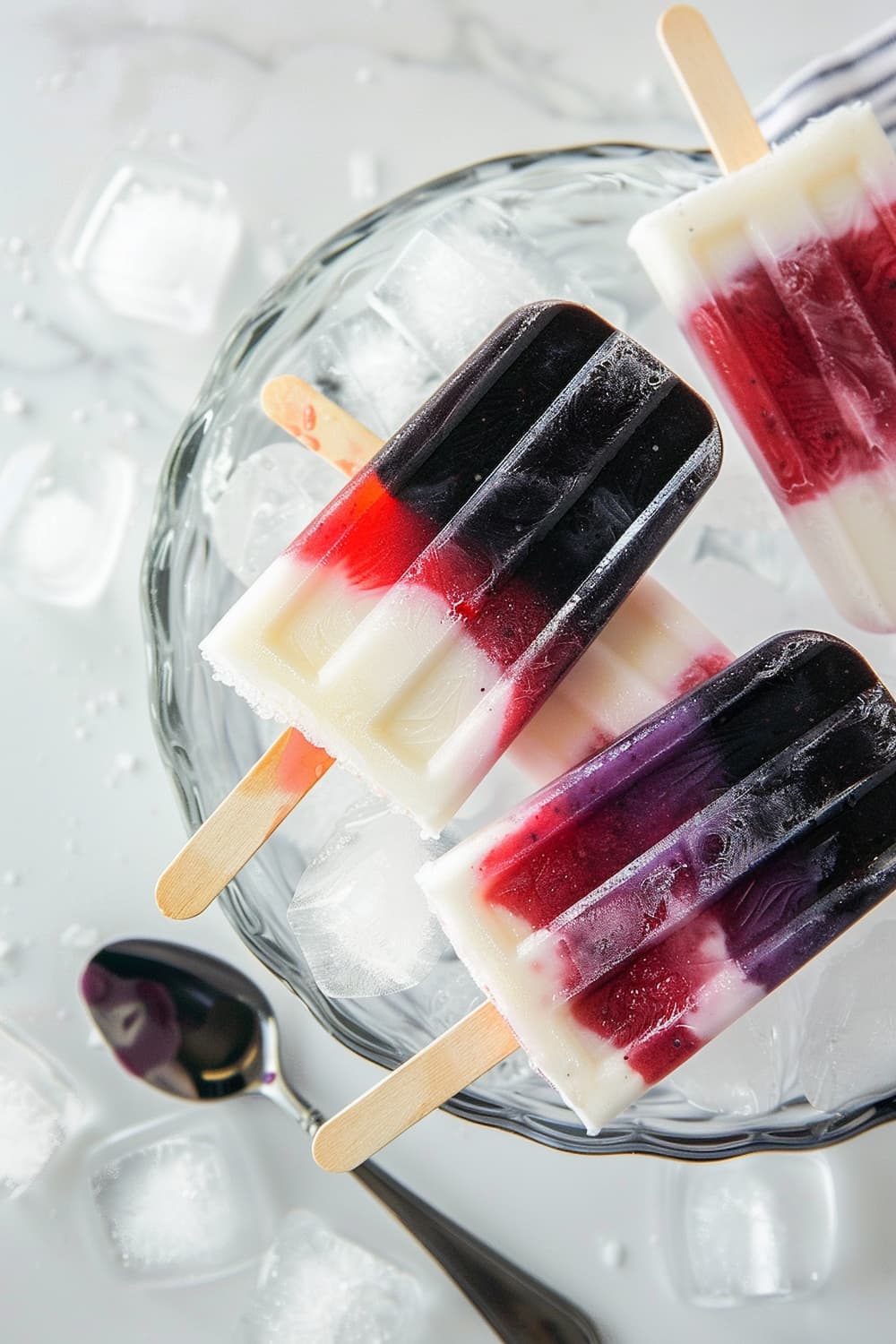 Firecracker Fruit Popsicles (Layers of Red, White & Blue)