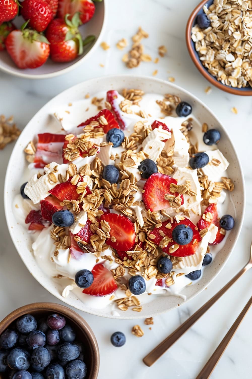 Frozen Yogurt with Fruit and Granola