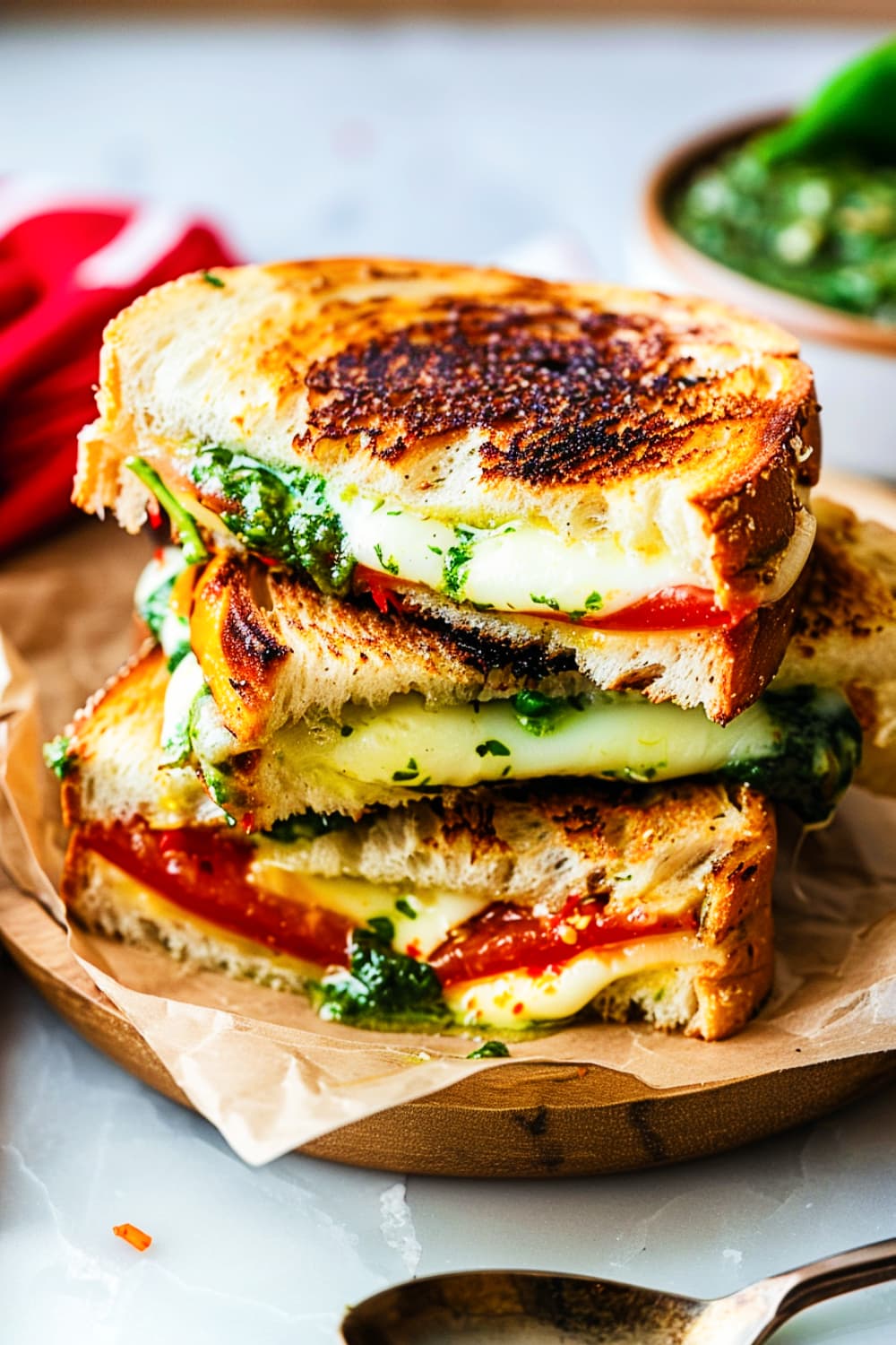 Green Chutney and Cream Cheese Sandwich