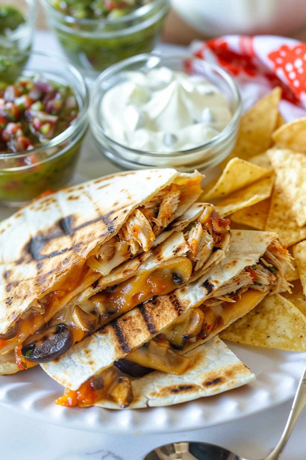 Grilled Quesadillas with Salsa and Guacamole