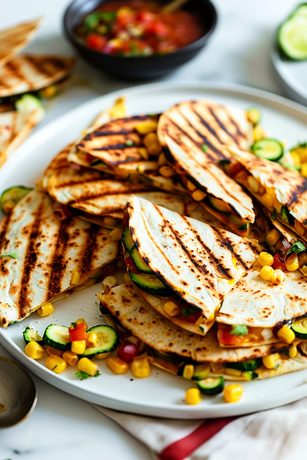 Grilled Zucchini and Corn Salsa Quesadilla