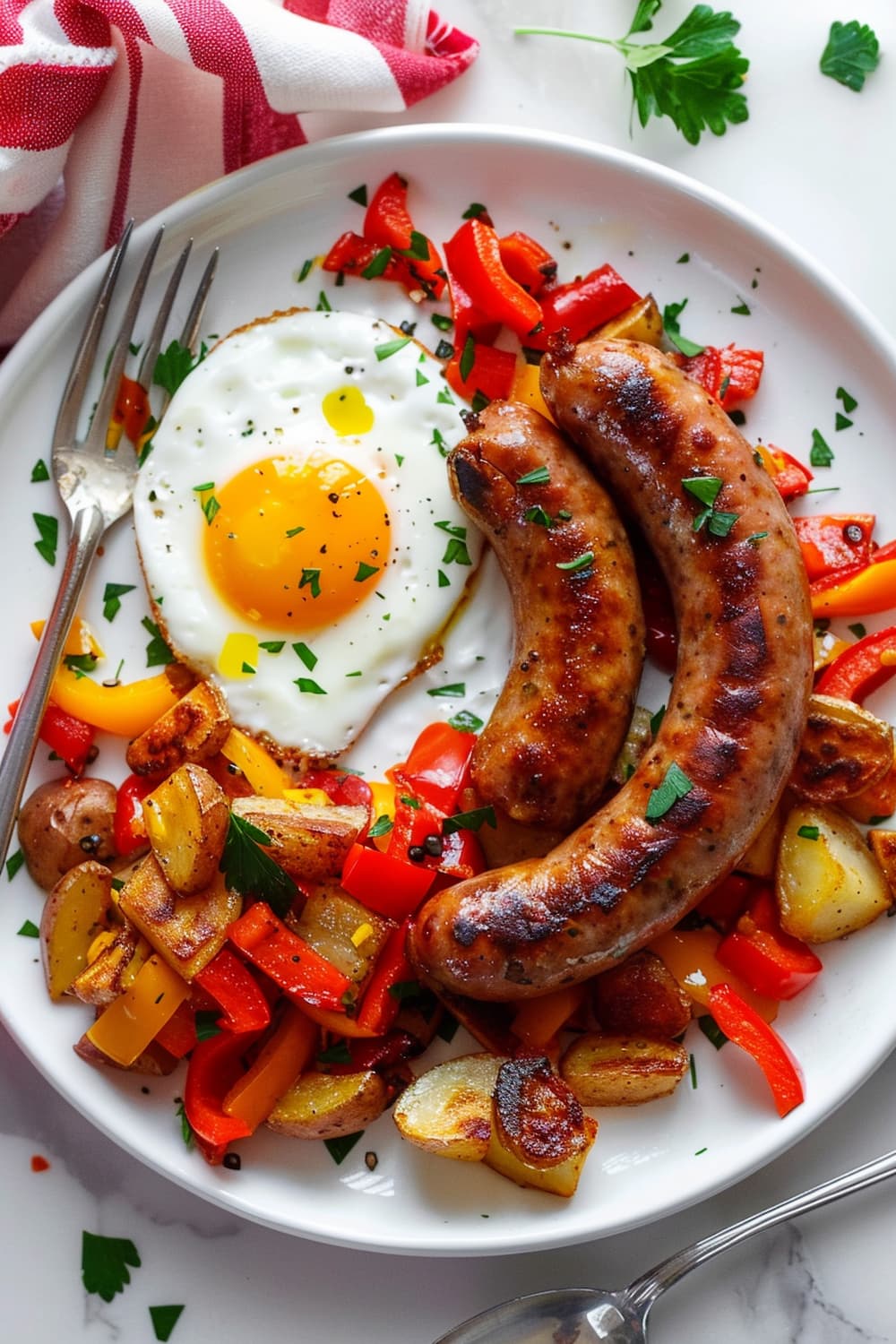 Hash Browns with Eggs and Sausage