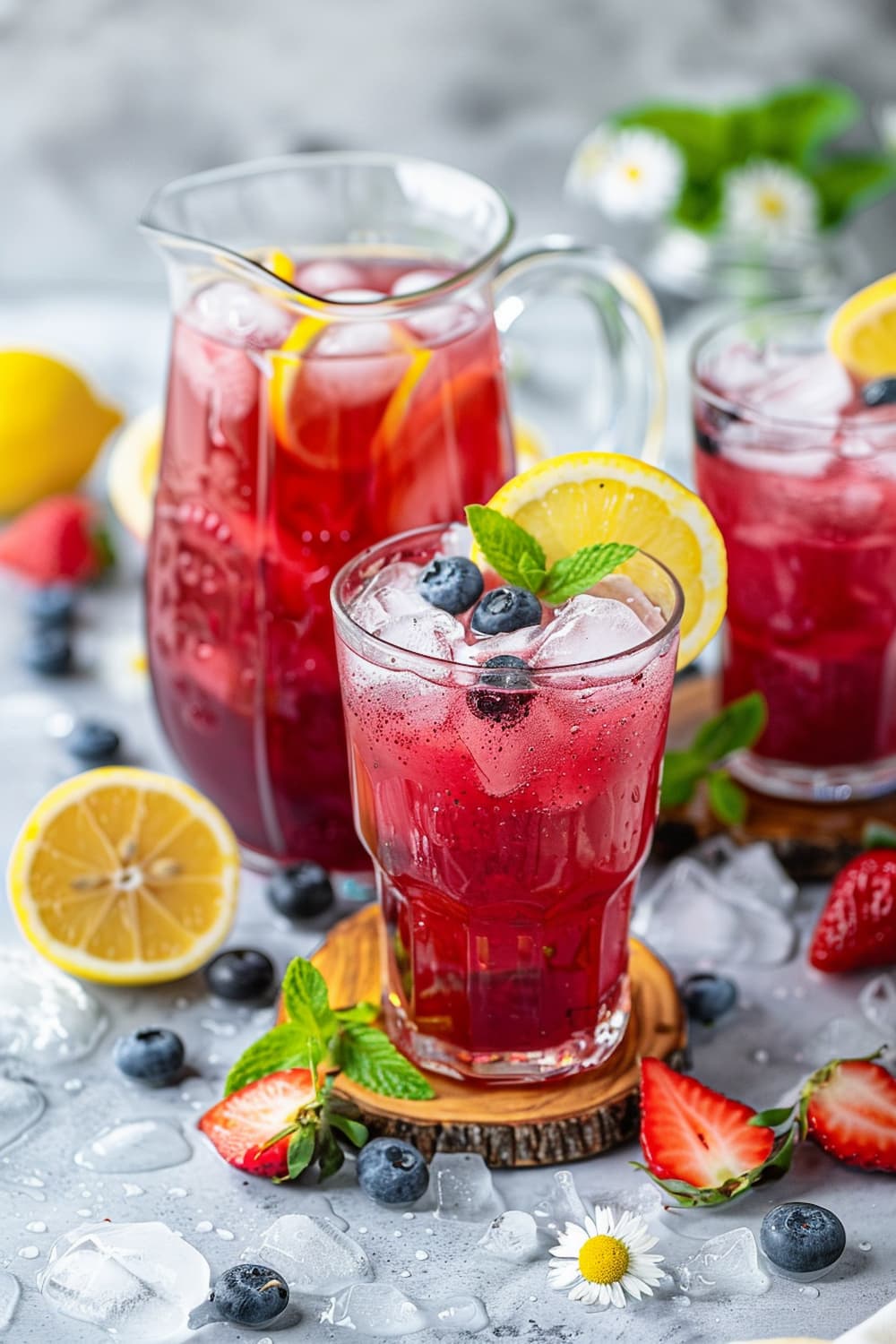 Homemade Lemonade with Fresh Berries