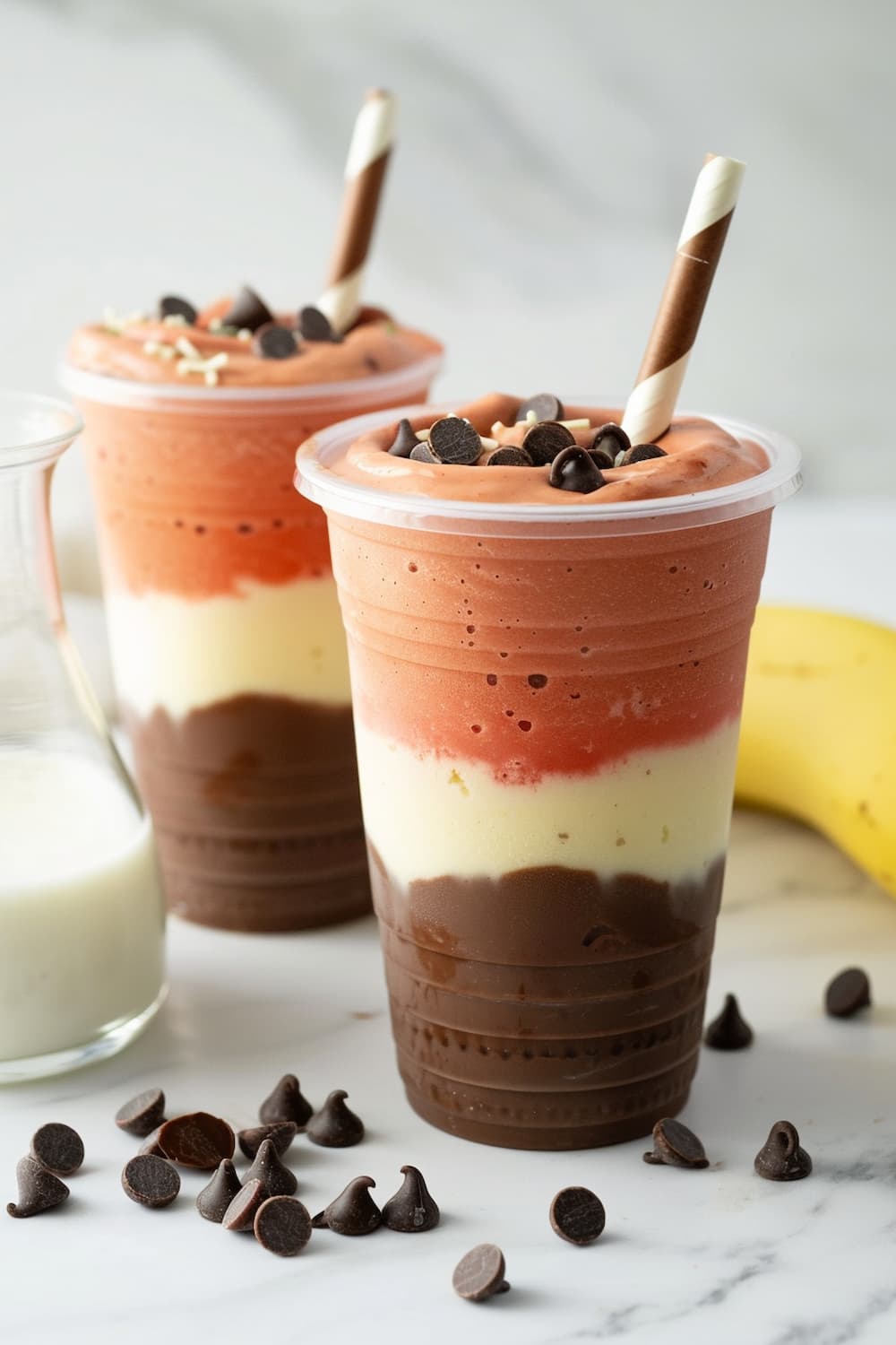 Layered Fruit Smoothies