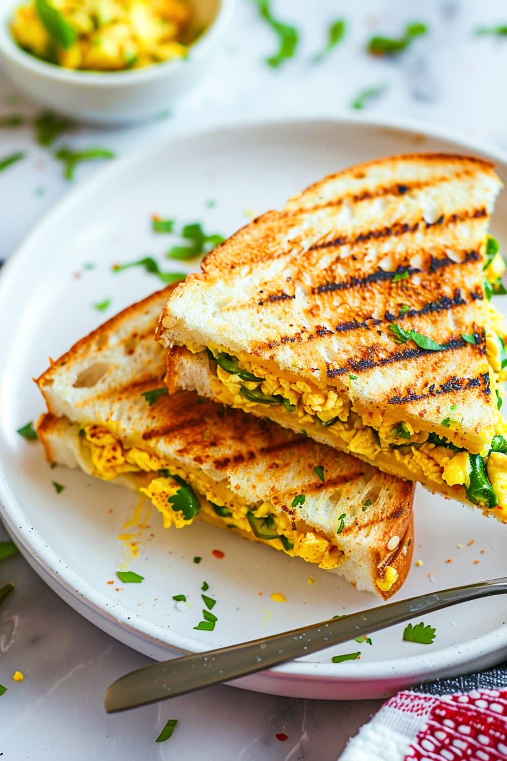 Masala Egg Bhurji Sandwich